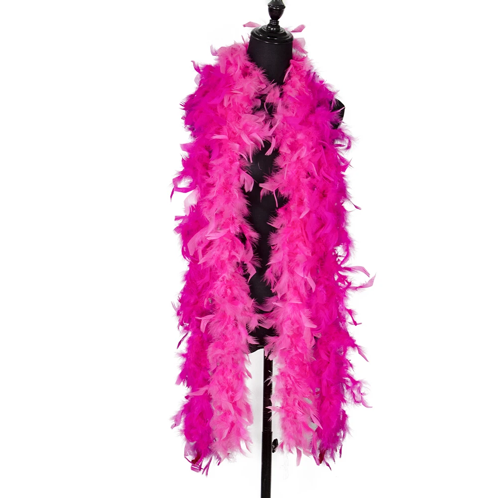 Rosarot 40g 60g 90g 2M Farbige Truthahn-Marabu-Federboa für Weihnachtsbaum, Party, Cosplay, DIY-Kostüm, Kopfschmuck, Dekoration