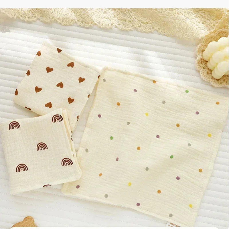 6pcs/set Baby Towel Set 25X25cm Cotton Muslin Squares Soft Guaze Face Hand Towel for Newborn Kids Burp Cloth Babies Accessories