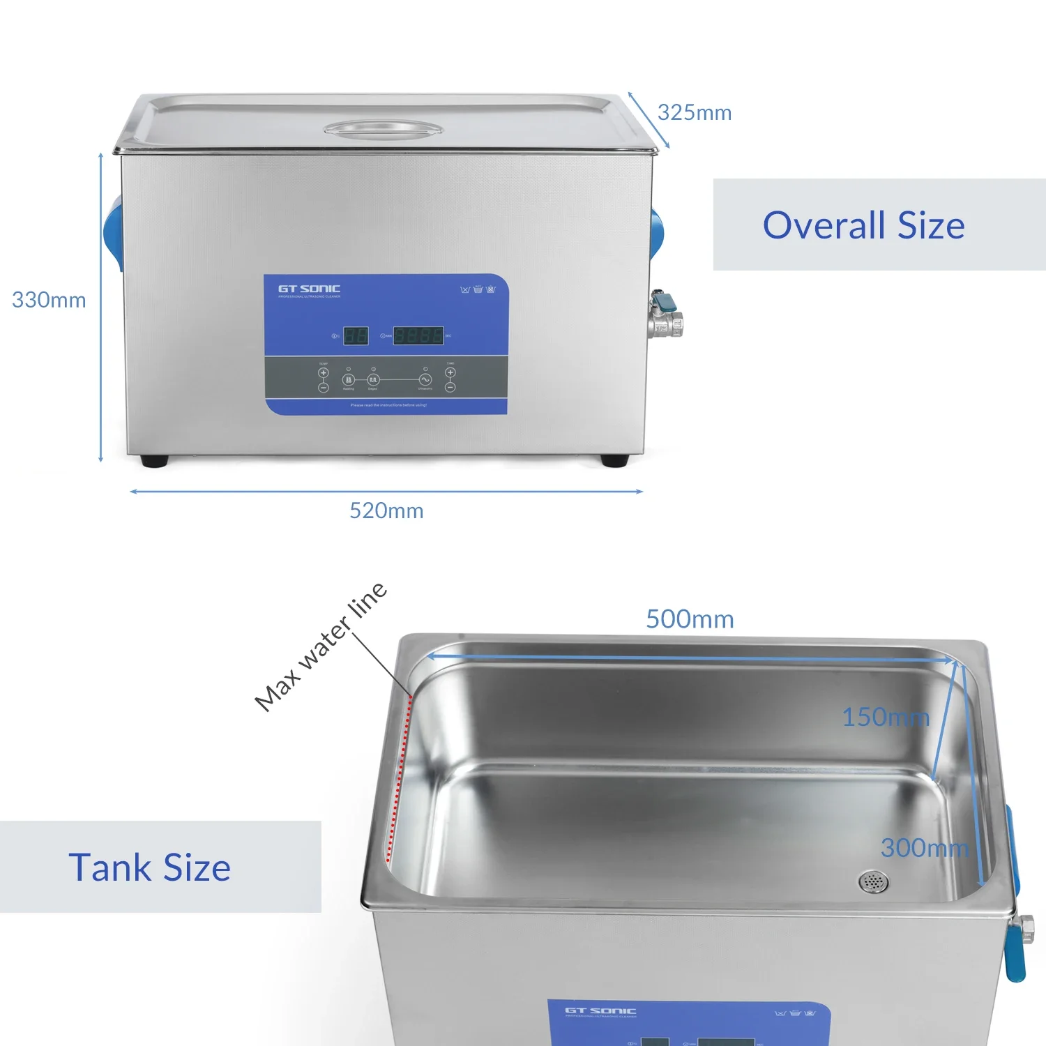 400W 40K مختبر بالموجات فوق الصوتية الأنظف 22L آلة التنظيف بالموجات فوق الصوتية للأجزاء