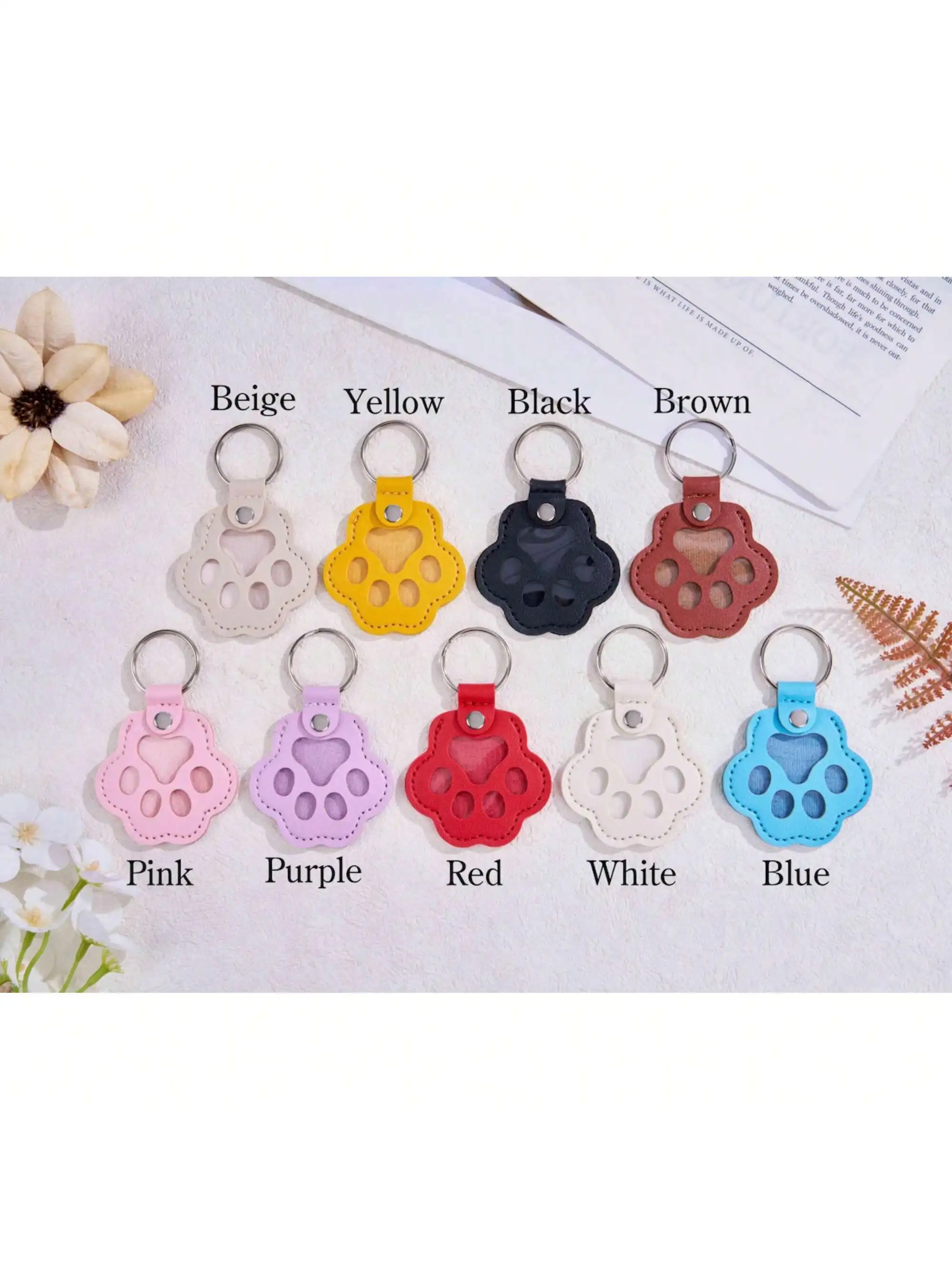 Custom Leather Paw Keychain with Fur,Engraved Leather Pawprint Fur Keychain,Pet Hair Storing,Pet Loss Gift,Laser Engraving
