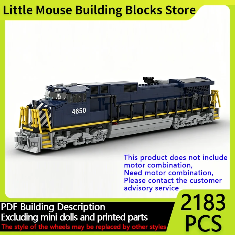 

City Car Model MOC Building Bricks C44-9W Freight Locomotive Modular Technology Gifts Holiday Assemble Children Toys Suit