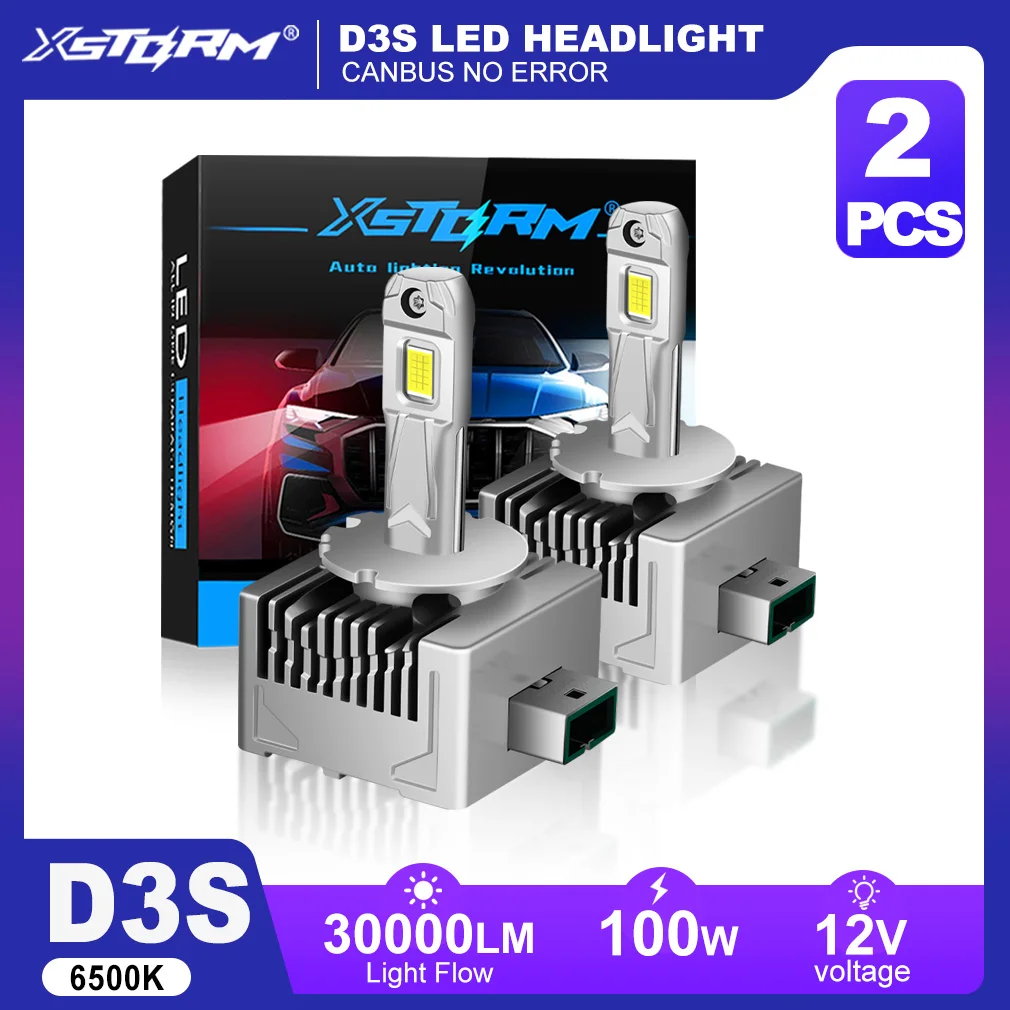 

XSTORM 30000LM 100W D3S LED Light Bulbs HID D1S D2S D4S LED Headlight D1R D2R D4R D3R Car Headlamp Canbus Autp Turbo Lamp 6500K