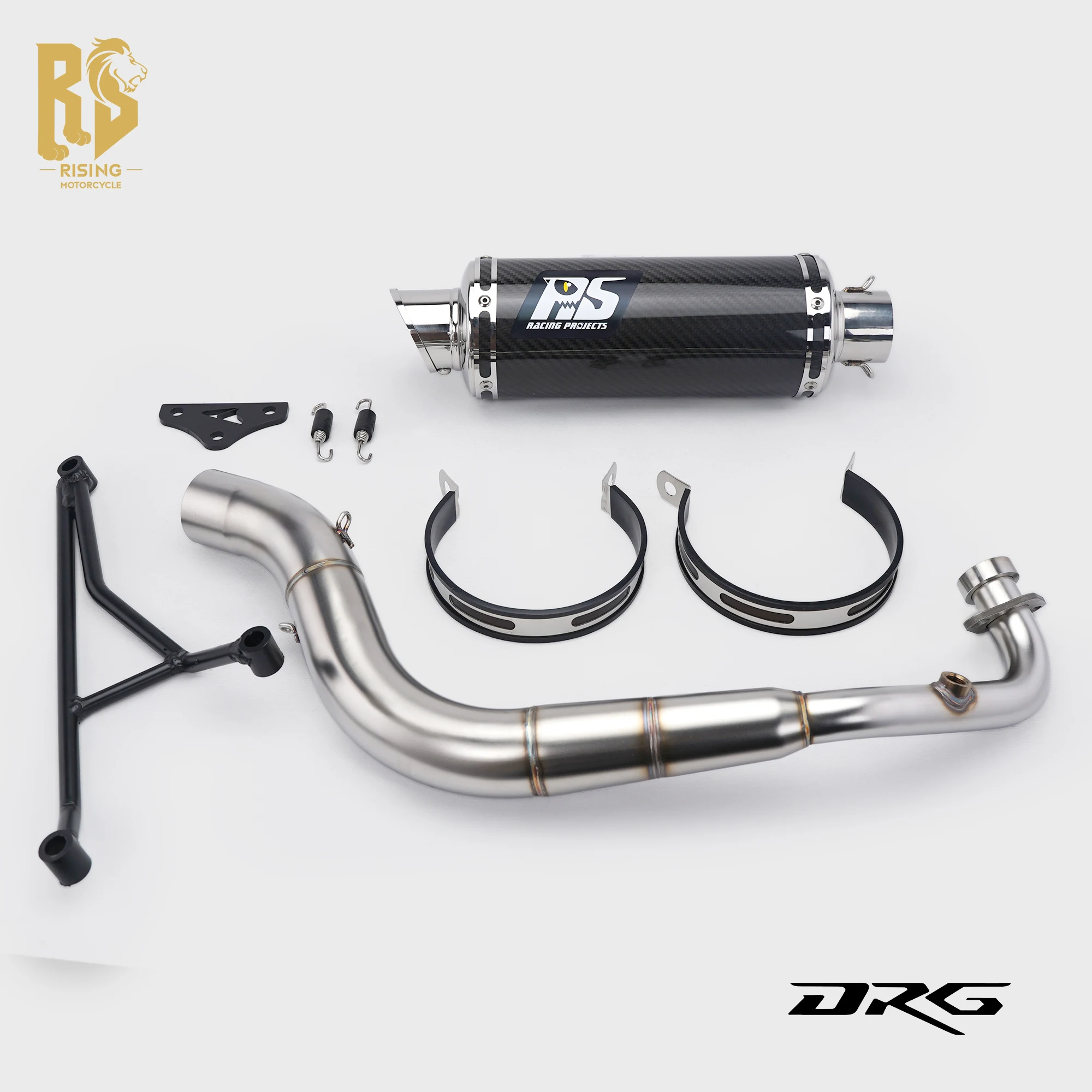 

For SYM DRG 2019-2026 Slip-On Full Exhaust Side Exit Gun Barrel Style Perfect Fit Scooter Motorcycle Modified Exhaust Kit