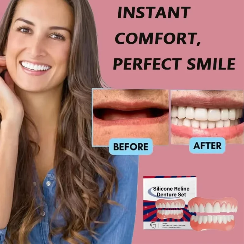 حبيبات سيليكون مؤقتة لإصلاح الأسنان ، أسنان اصطناعية ، فجوات ، طقم العناية بالأسنان ، قشرة علوية وسفلية ، راحة مثالية ، راتنج ، 30 جم