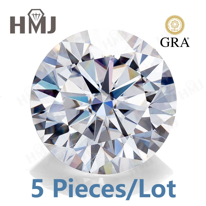 

Wholesale D Color VVS1 Round Brilliant Cut Moissanite Loose Stone 3mm-11mm Lab Diamond Simulant for DIY Jewelry Making Ring