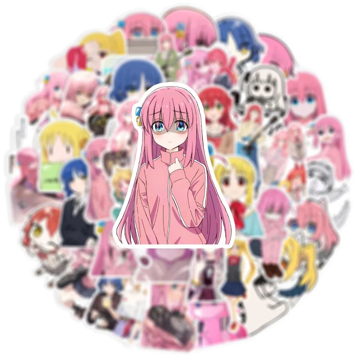 50pcs BOCCHI THE ROCK! Stickers Anime Kawaii Gotoh Hitori Sticker DIY Cute Cartoon Decals Role-play Accessories