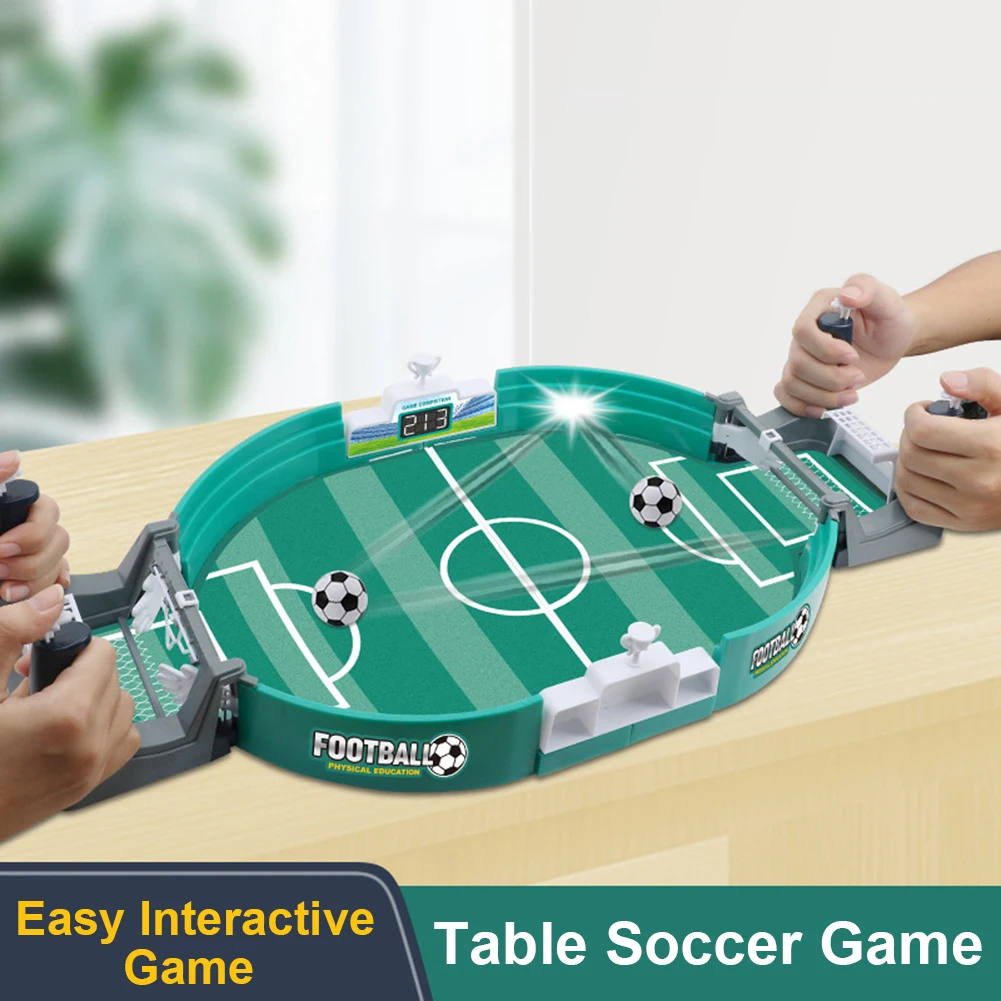 Table Football Board Game Match with 10 Balls Parent-child Interactive Toys Mini Desktop Play Ball Soccer Toys Competitive Games