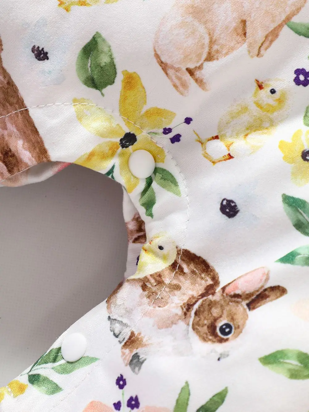 Hey Baby Summer New neonato ragazzi e ragazze Easter Bunny Print tuta intera aperta senza maniche