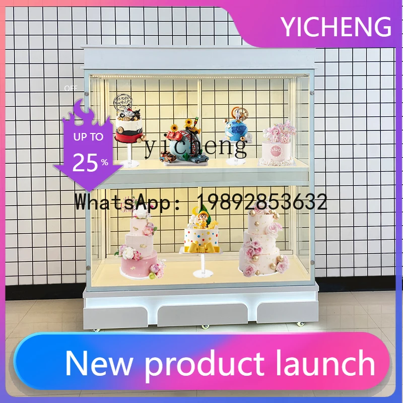 H2 Birthday Cake Model Mold Display Cabinet Sample Pastry Glass Bakery Cabinet