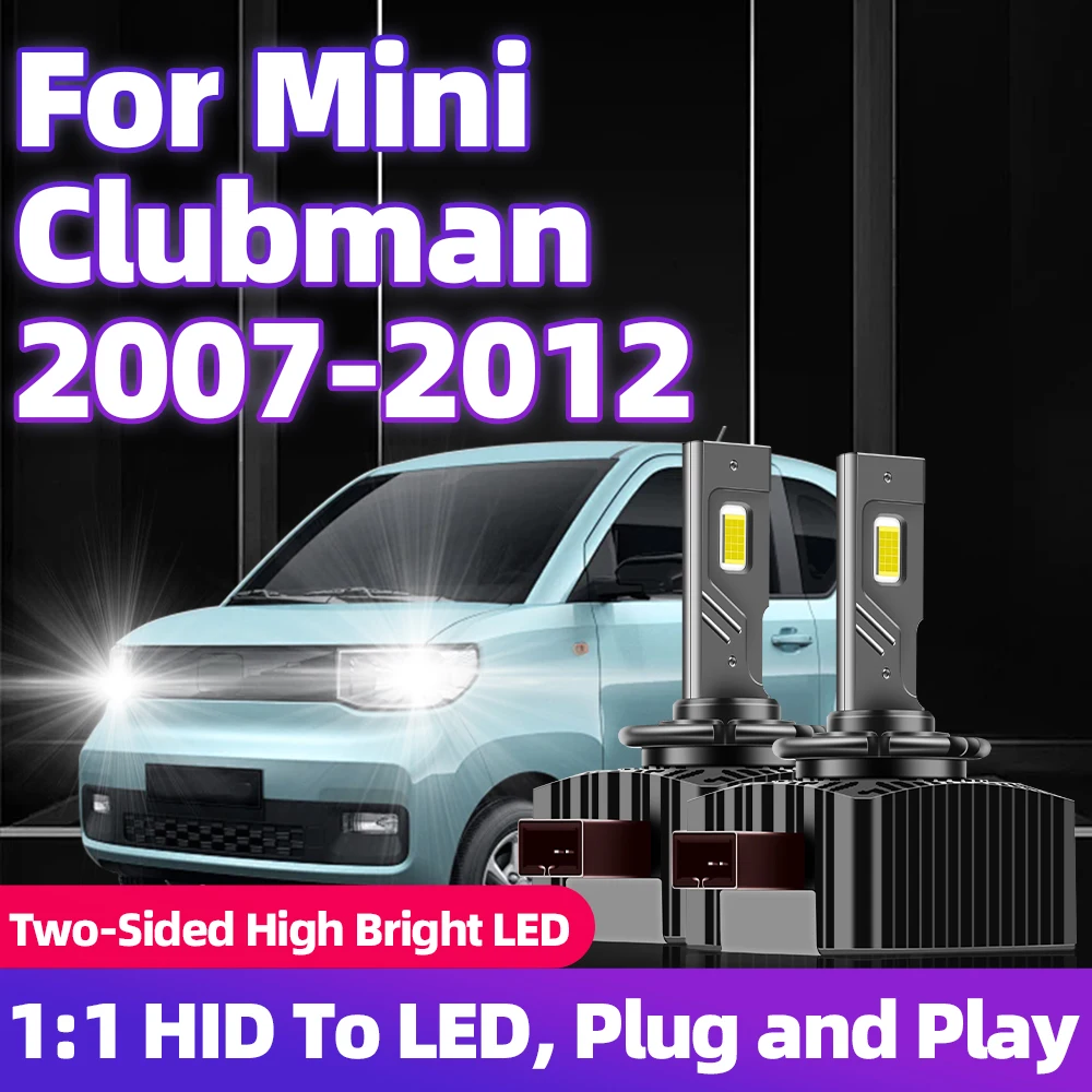 For Mini Clubman 2007 2008 2009 2010 2011 2012 HID to D1S LED Headlights 30000LM Auto Bulbs Two-sided 110W Car Turbo Head Lamps