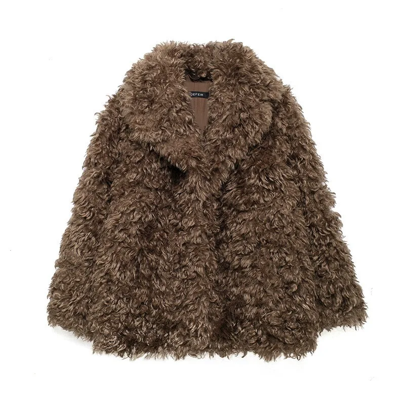 Autumn and Winter New Fashion Temperament Jacket Artificial Fur Effect Short Coat Women's Exquisite Simple Casual Trend Fashion