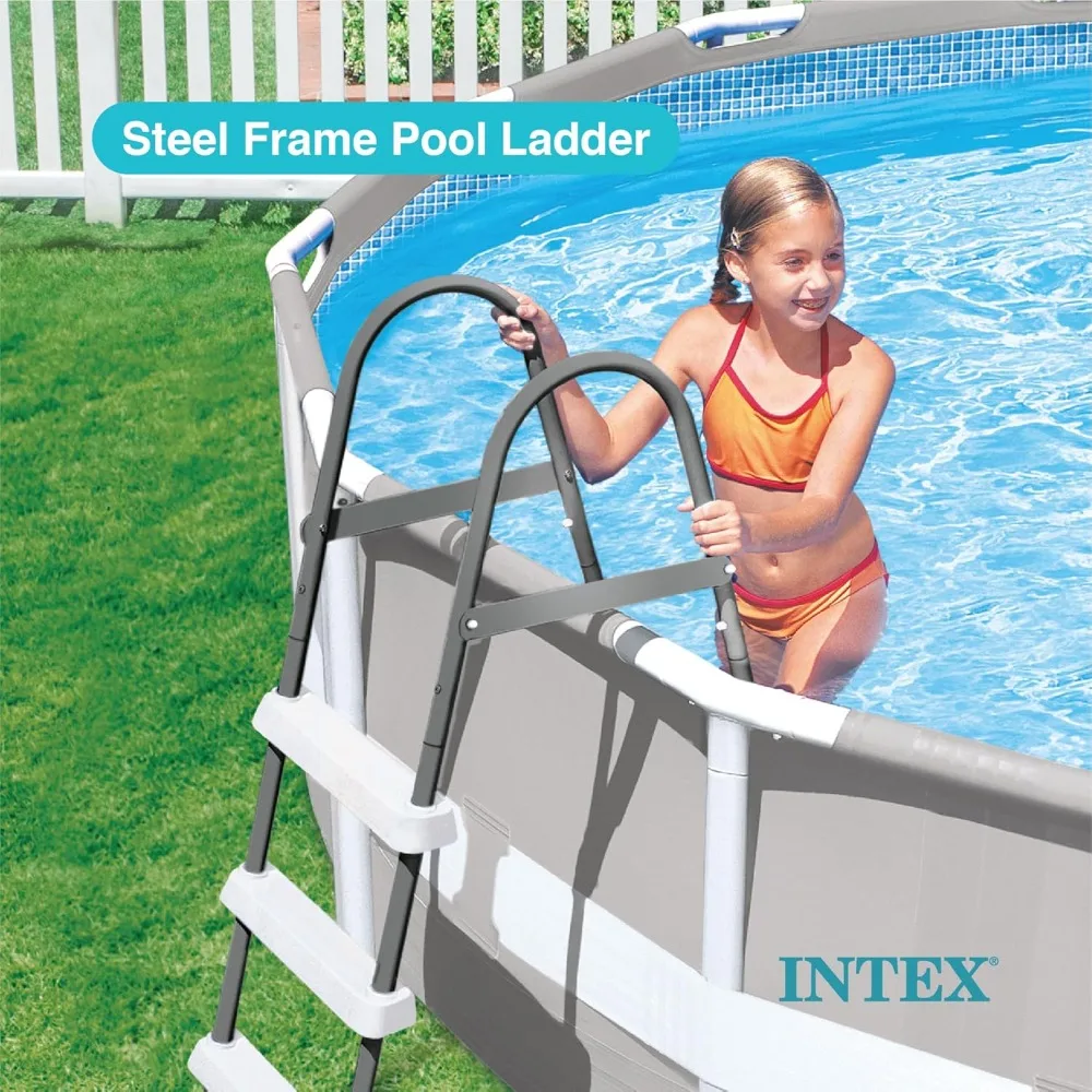 Intex Above Ground Steel Frame Swimming Pool Ladder for 42-In. Wall Height Pools