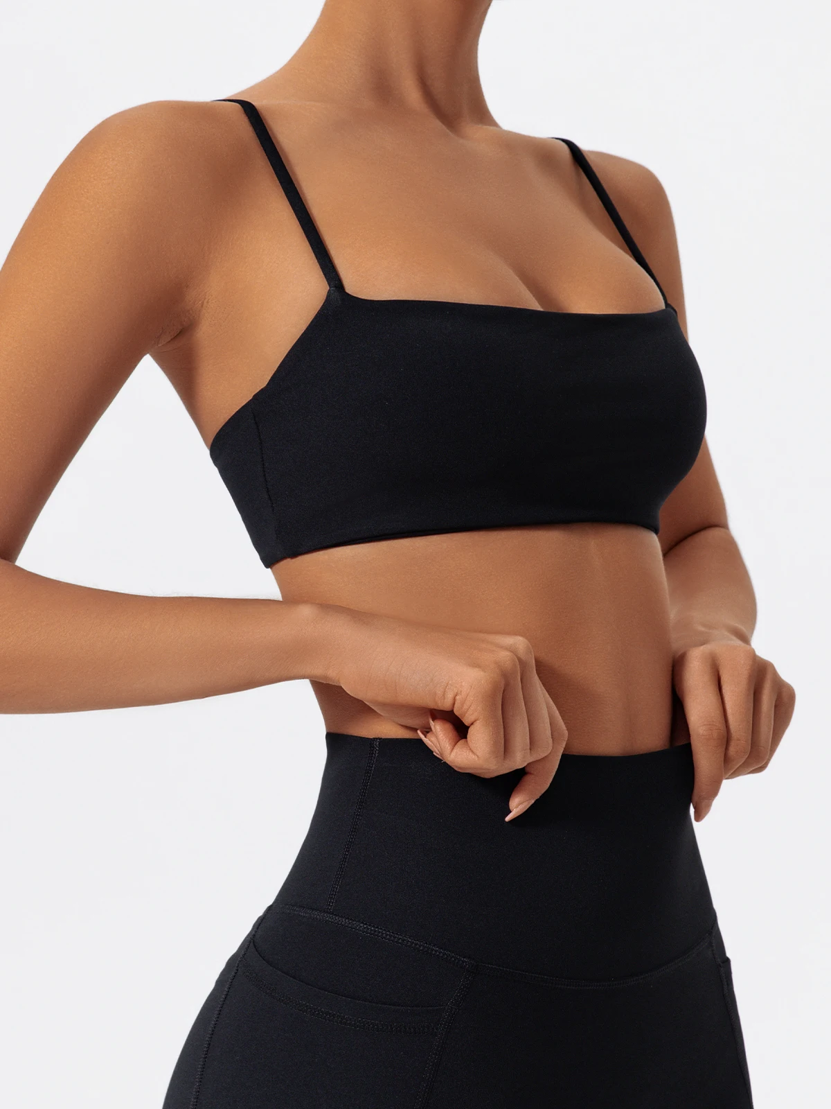 Hearuisavy Sommer Hochelastischer Sport-BH Fitness-Träger-BH Damen Atmungsaktive Yoga-Kleidung Schnelltrocknendes Gym-Top – Detail 14