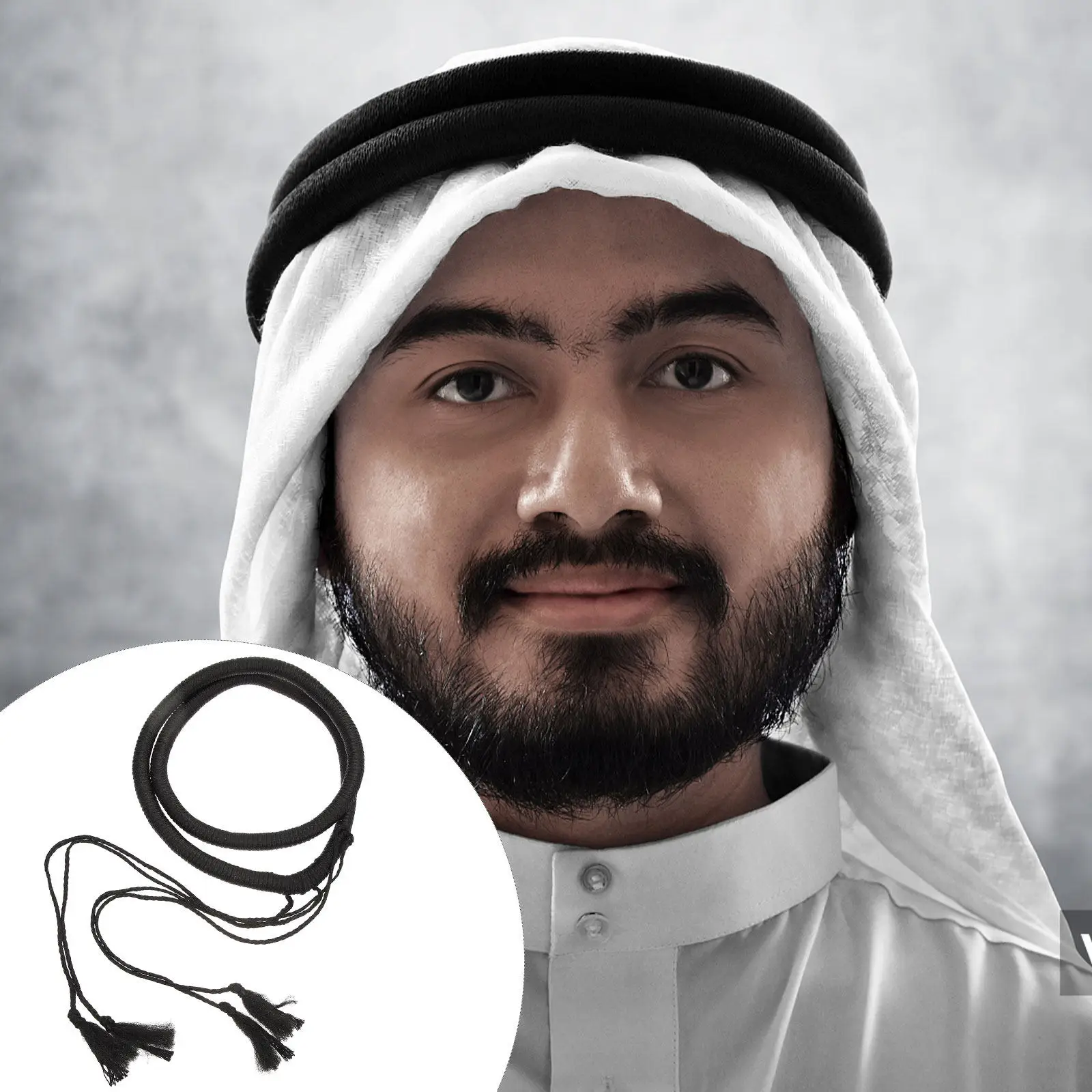 

Lightweight PU Arab Shemagh Headband for Men Adjustable Wind Resistant Keffiyeh Turban Headwear Dubai Saudi Arabia Hairband