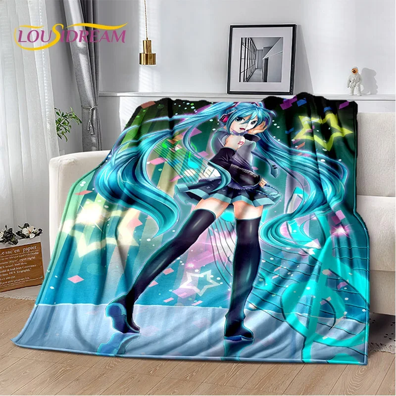 3D Cute M-Mikuu Cartoon Music Characters Blanket,Soft Throw Blanket for Home Bedroom Bed Sofa Picnic Office Cover Gift Kids view 4