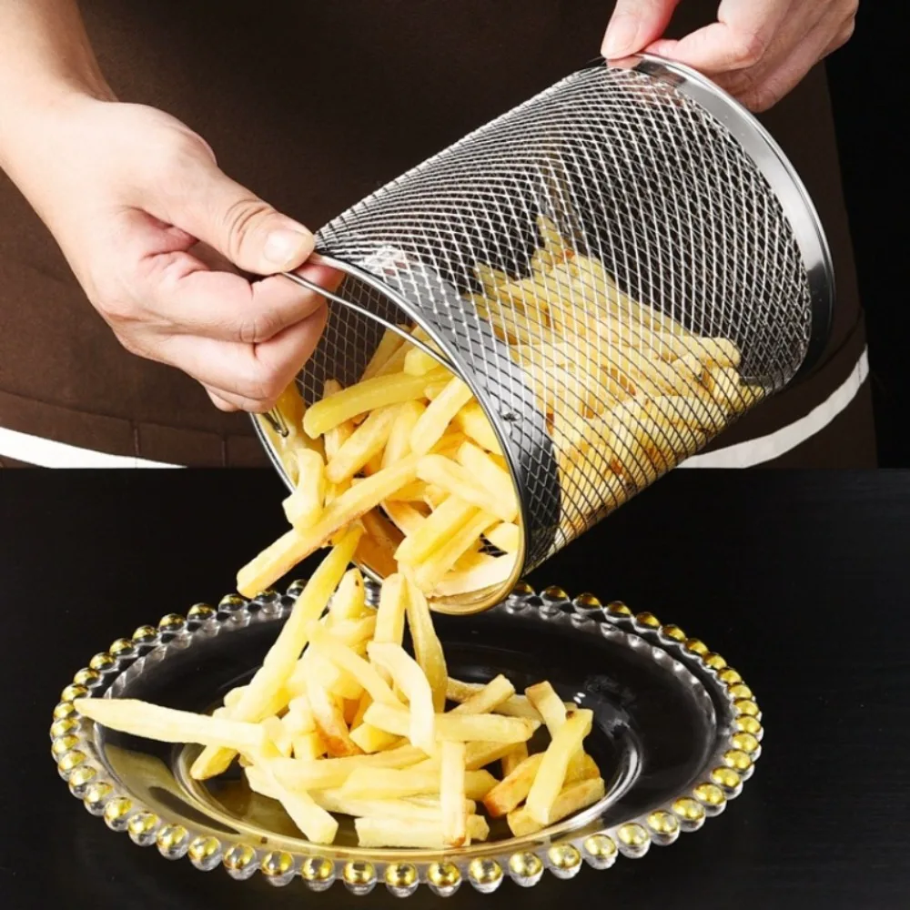 وعاء مقلاة عميقة من الفولاذ المقاوم للصدأ سعة 2 لتر مع مصفاة زيت وسلة وعاء قلي متعدد الاستخدامات بسعة كبيرة للبطاطس المقلية والدجاج