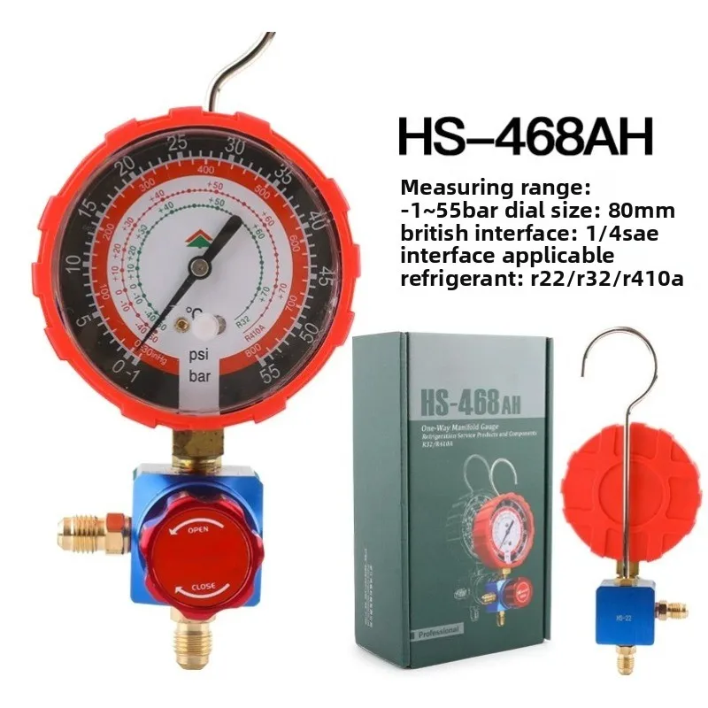 Hvac Refrigerant Gauge Manifold R410a R32 Freon Charging Valve High Low Pressure Gauge Kit For Air Conditioner Repair