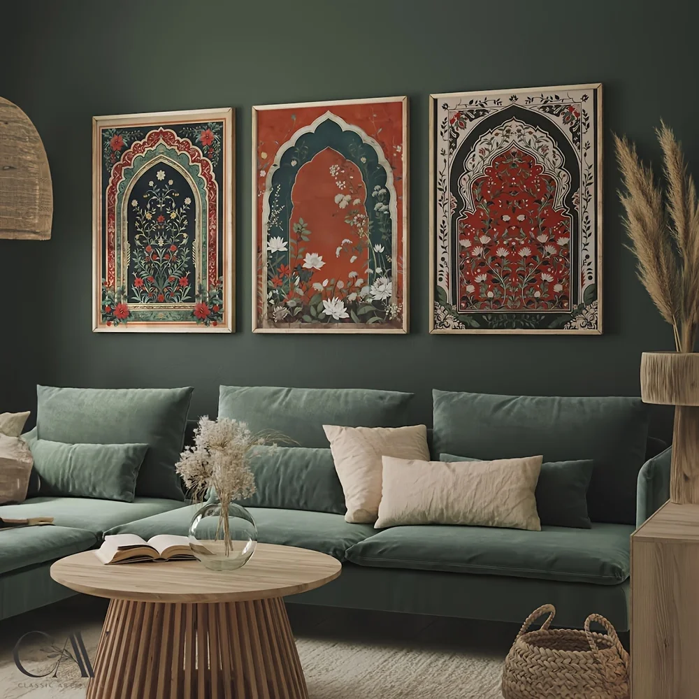 3pcs Unframed Canvas Poster, Modern Art, Floral Arch Art Wall Art Canvas Painting, Ideal Gift for Bedroom Living Room Corridor,