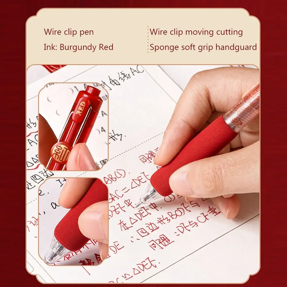 

Writing Instruments Red Ink Red Gel Pen Quick Dry Portable Neutral Pen Smooth Writing Red Ink Pens School/Office