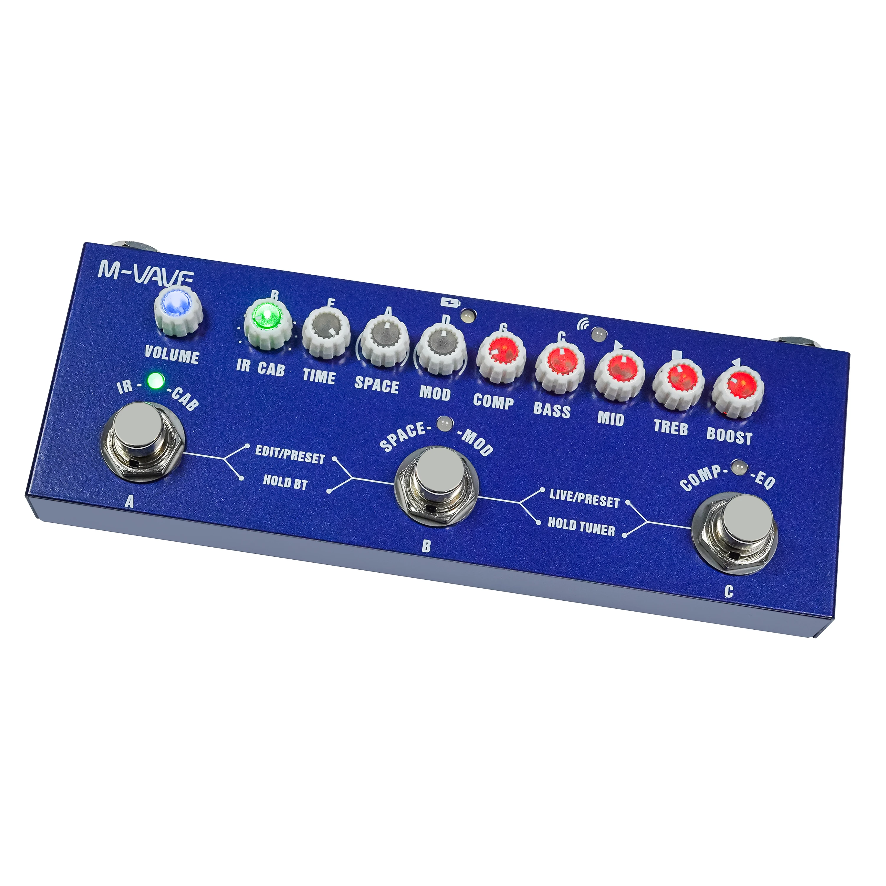 M-VAVE Cube BABY Bass Guitar Effect Pedal - 24H Rechargeable Battery | 8 IR Cabinets + DAW Remote Control Pedal