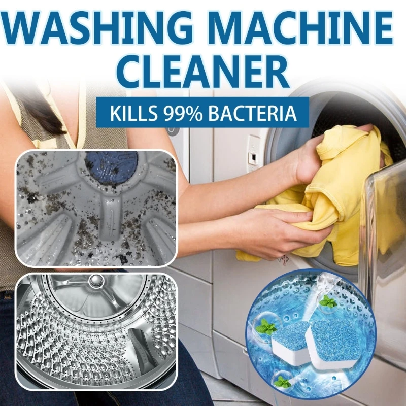 H7EA 12pcs Laundry Machine Cleaning Powerful Formula for Deep Cleaning Every Corner