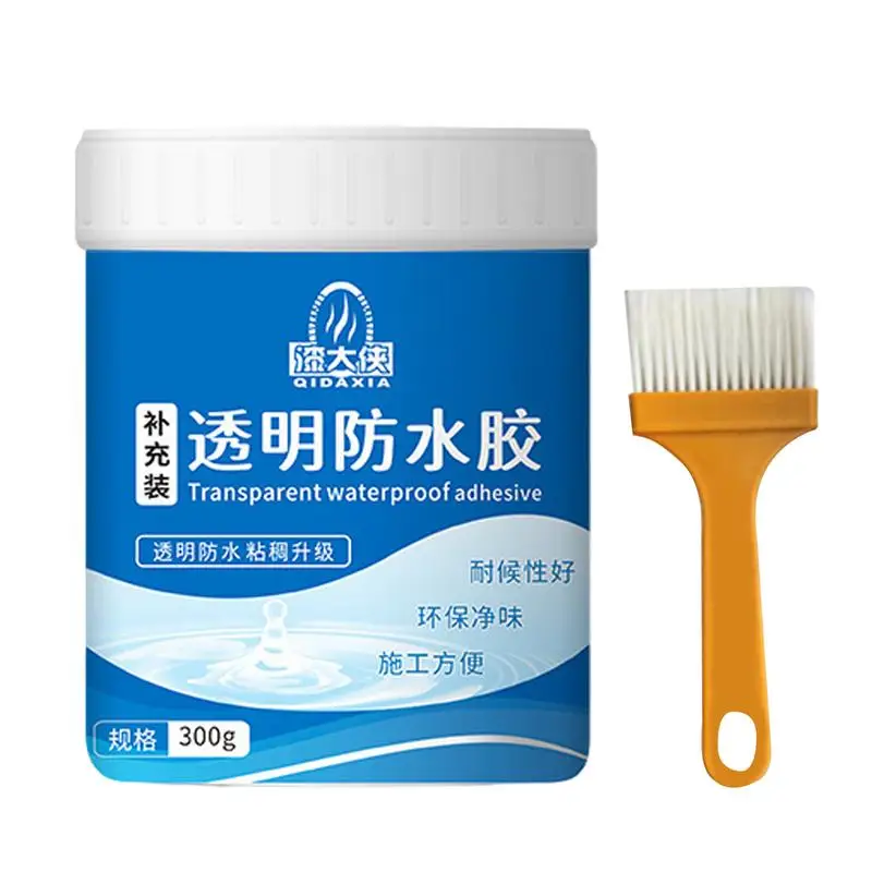 New 300g Anti-leakage Liquid Agent Transparent Waterproof Coating Agent With Brush Leak Waterproof Adhesive Coating For Roof