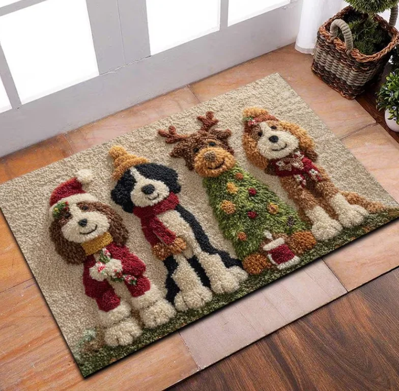 Christmas Bernedoodle Mat, Cute Bernedoodle Doormat Christmas Bernedoodle Dog Lover Gift, Christmas Dog Doormat, Christmas Gifts