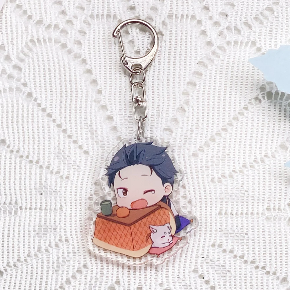 5Pcs Anime Re:Zero -Starting Life in Another World Car Keychain Acrylic Keyrings Bag Charms Cute Prop Decoration Friends Gifts