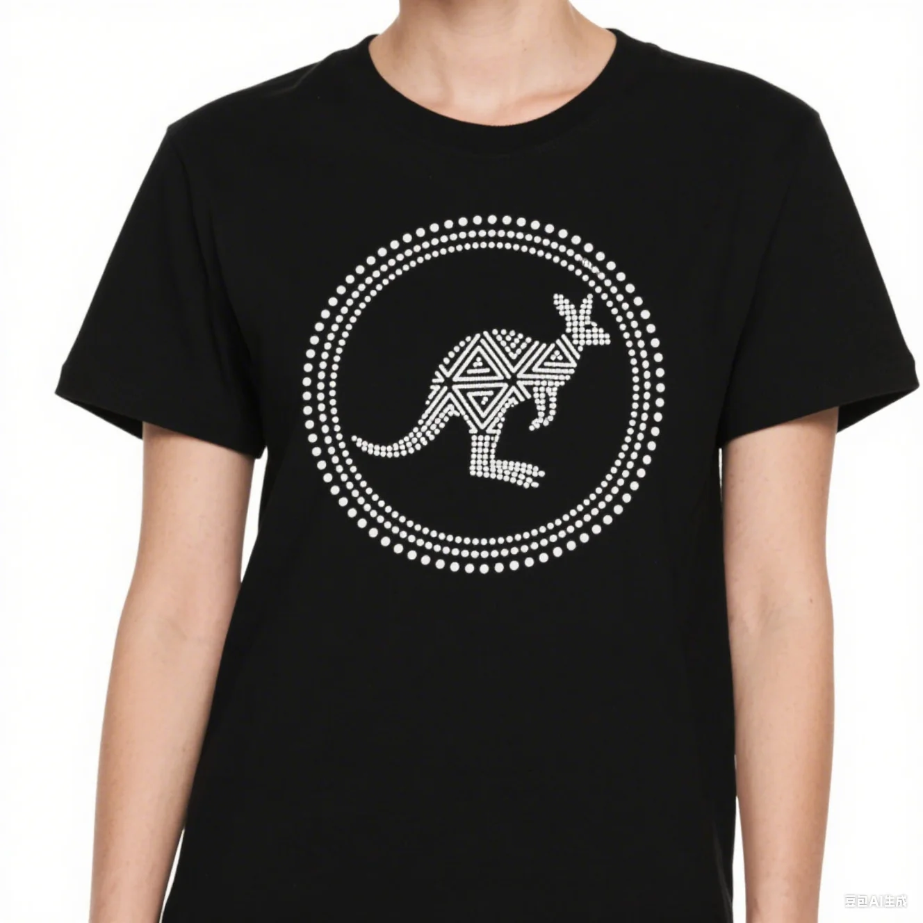 

Повседневная нейтральная футболка с круглым вырезом и принтом кенгуру в австралийском горошек, модная и повседневная.