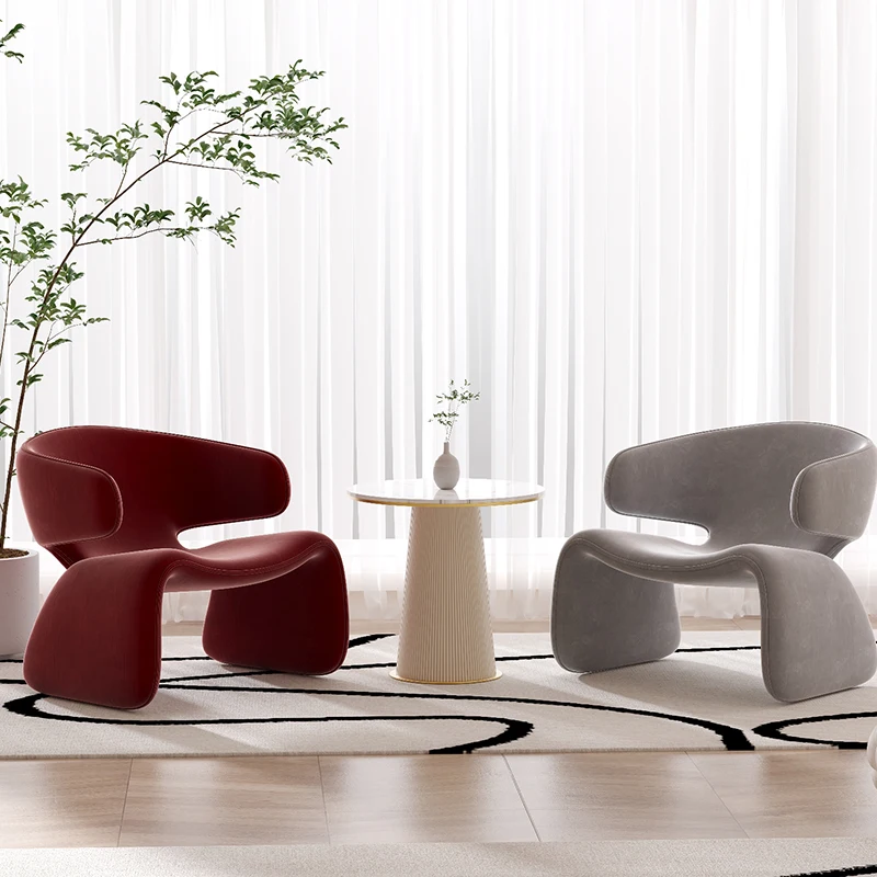 

Balcony creative special-shaped single small sofa chair coffee table