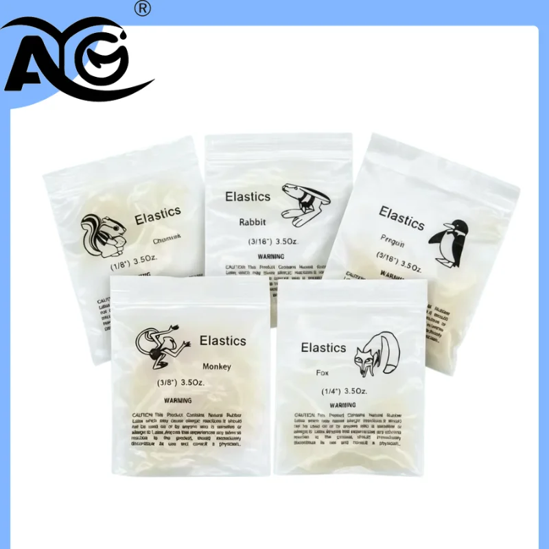 AG 100pcs dental yellow elastomer latex rings, braces, dental rubber bands, non-toxic material 3.5OZ dental rubber bands