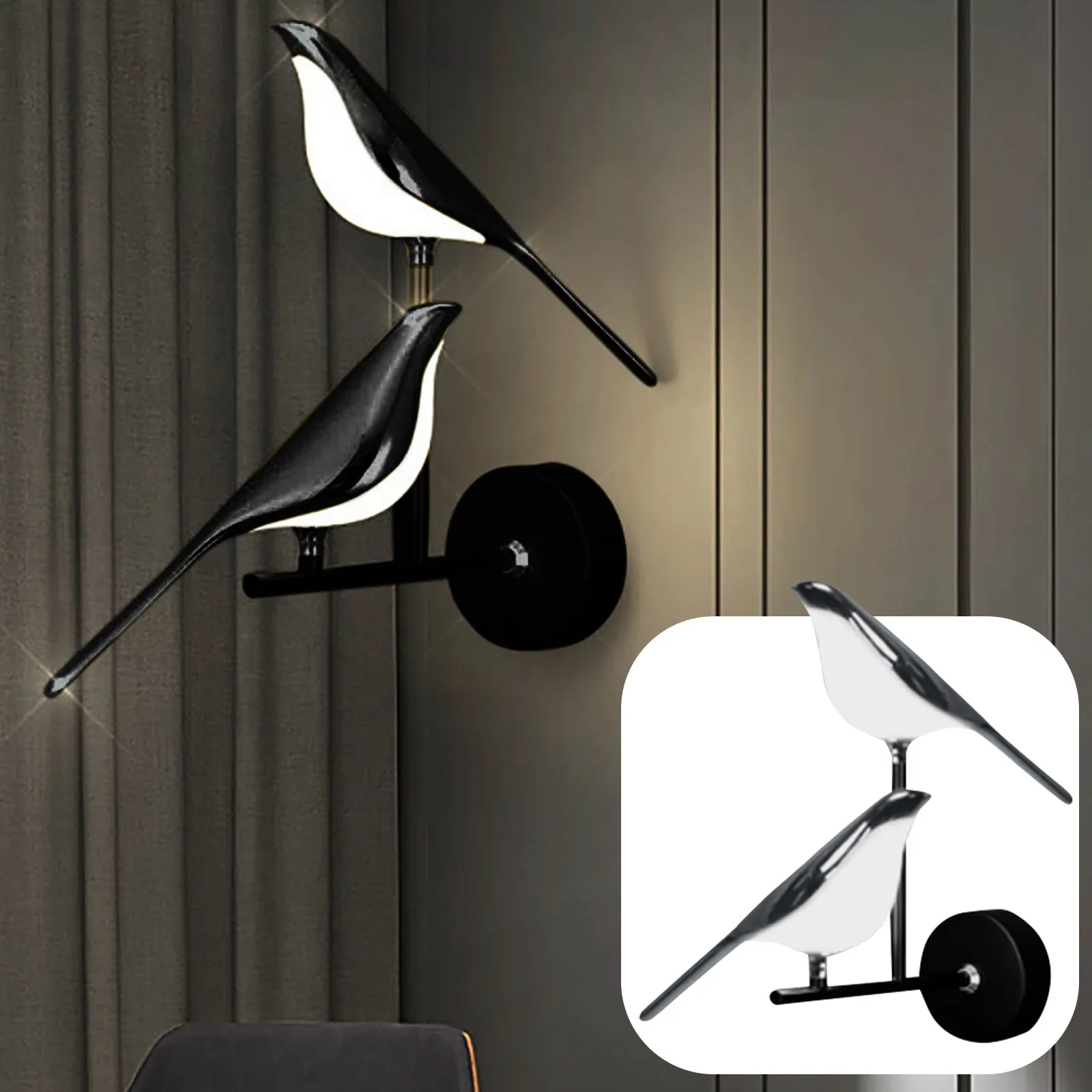 

Modern Simplicity Led Wall Lamp Magpie Bird Model Light Sconce Light Indoor Lighting Home Kitchen Bedside Bedroom Living Room