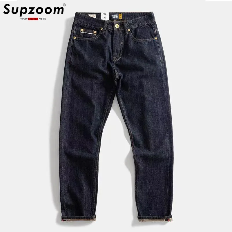 Supzoom New Arrival Hot Sale Top Fashion Embroidery Light Jeans Men Abstract Pattern Casual Ethnic Motifs Denim Four Seasons