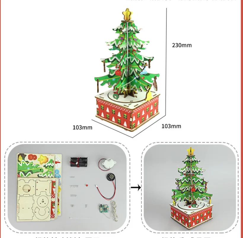 Kinder DIY Weihnachtsbaum Spielzeug Handgefertigte Musik Montage Baustein Spielzeug Dekorative Ornamente Für Weihnachtsgeschenke G324