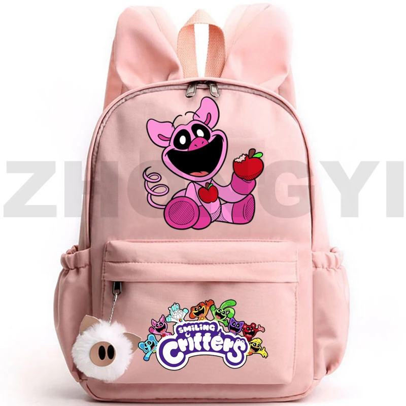 Cute Merch Cartoon Smiling Critters Backpack Small Bookbag High Capacity Waterproof Laptop School Bags Female Travel Knapsack