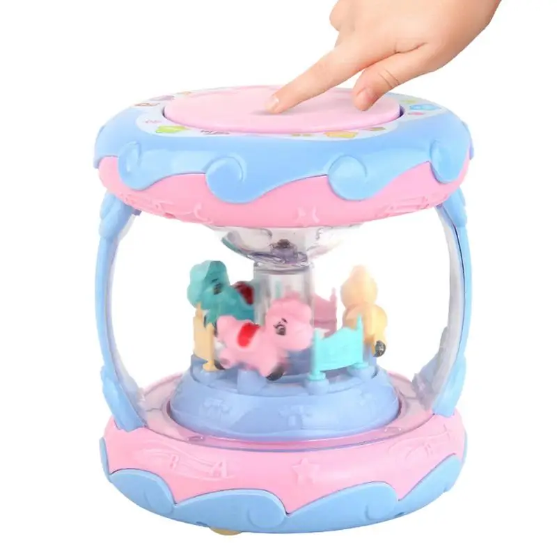 Light Up Drum Toy Cute Hand Clapping Drum Fun Merry-Go-Round 3D Colorful Lighting Musical Electronic Toy Electronic Early