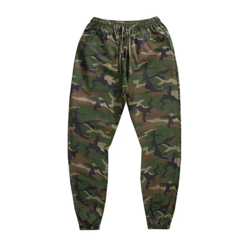 Spring Autumn 2022 Camouflage Fashion Cotton Casual Drawstring Men\'s Harem Pants Wearable Overalls Labor Cargo Track Trousers