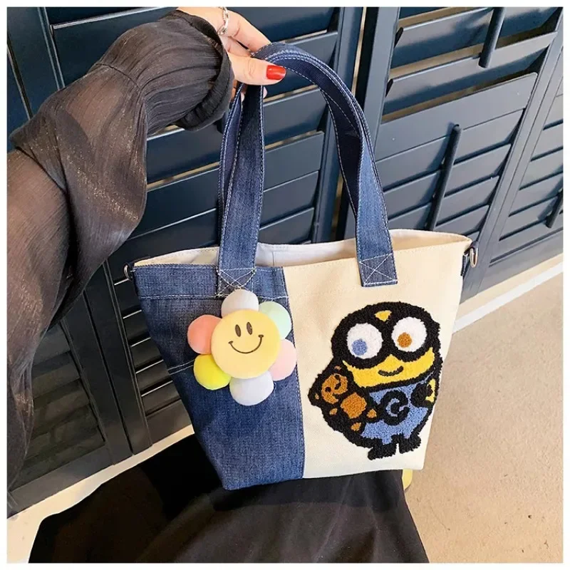 Cartoon Minions Canvas Bag Snoopy Shoulder Portable Tote Bag High-end Fashion Diagonal Underarm Bag Travel Storage Portable