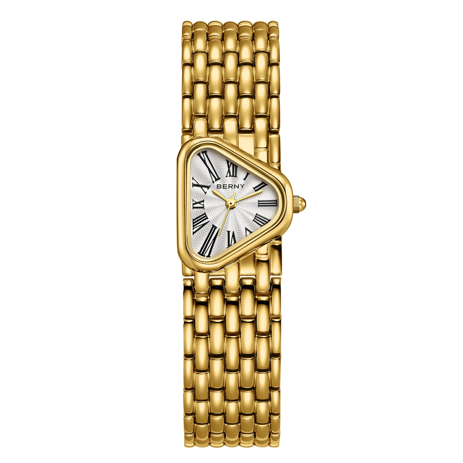 BERNY Triangular Women's Watch Luxury Golden Ladies Quartz Watches Small Dial Fashion Casual Dress Wristwatch Top Gift for Women