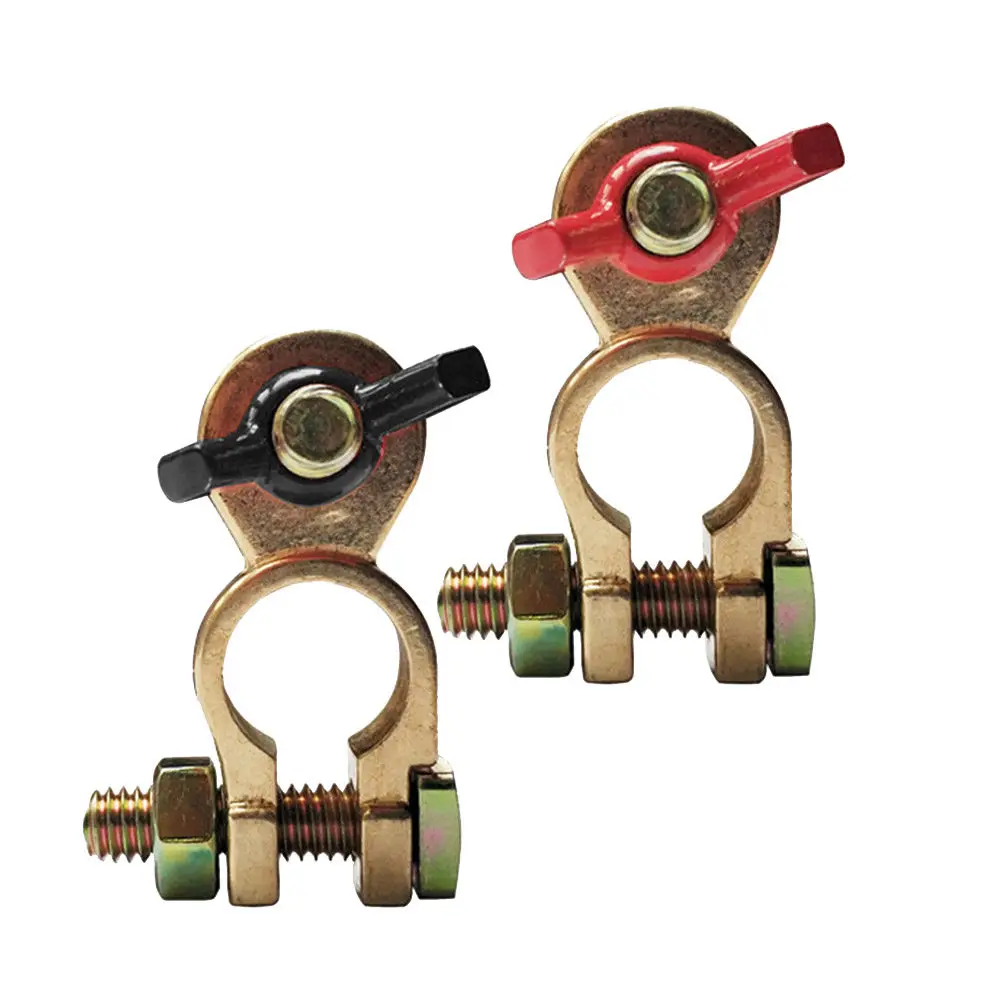 1Pair Battery Terminal Connector Clamp Positive Negative Adapter Universal Car Battery Clamp Cable Terminal Connectors Auto Car