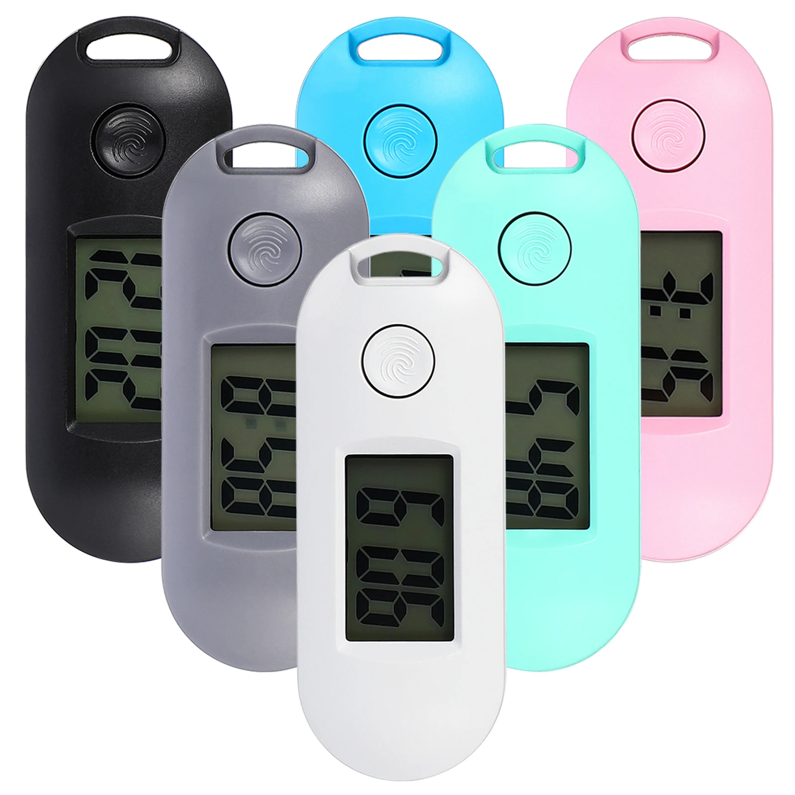 

6 pcs Electronic Watches Digital Mute White Green Blue Black 1 Pink 1 Gray Precise Quartz Movement LCD Screen Portable Keychain