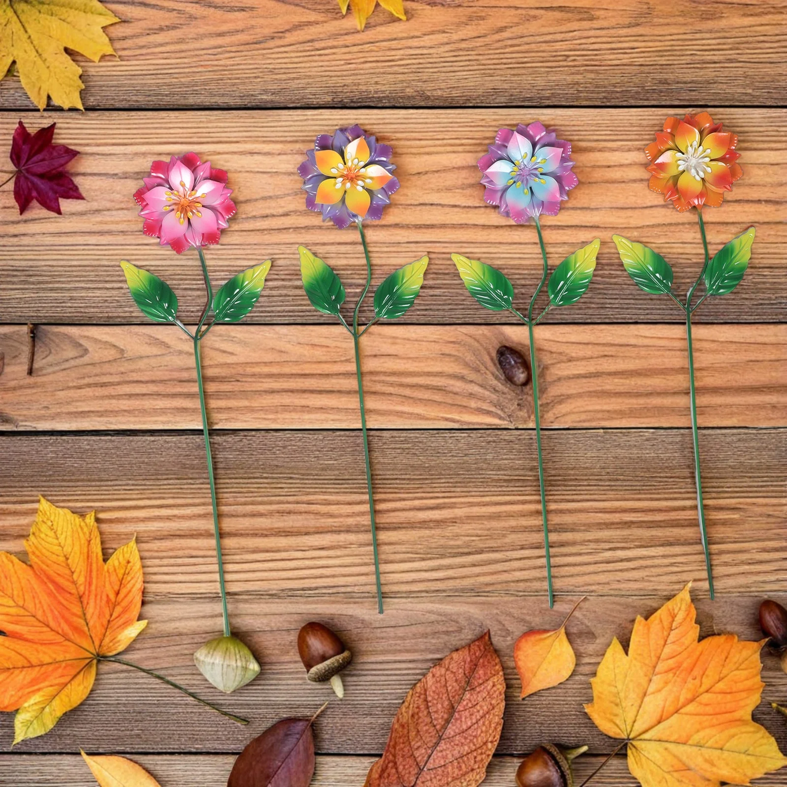 Outdoor Iron Flower Insert Decorative Garden Ornament Arrangement Creative Stake