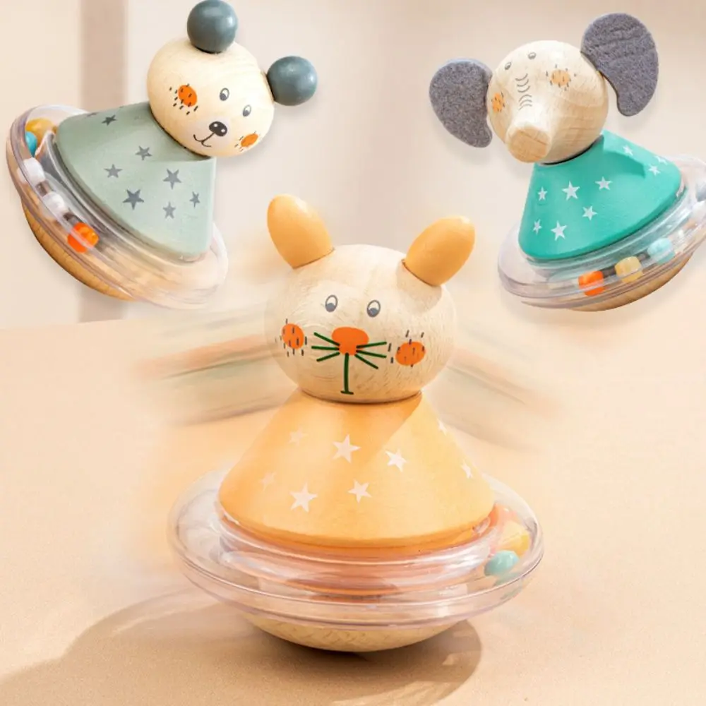 

Crafts Wooden Tumbler Doll Handmade Toy Doll Little Bear Rocking Toy Mini Collection Elephant Tumbler Toy Children Girls Boys
