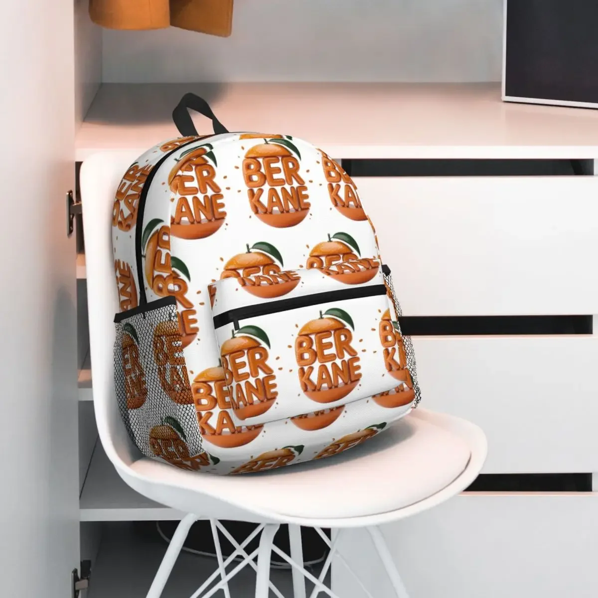 تصميم برتقالي من BERKANE، تي شيرت مضحك على ظهره Daypack سعة كبيرة للأطفال حقيبة كتب حقيبة مدرسية حقائب كتف للرجال والنساء