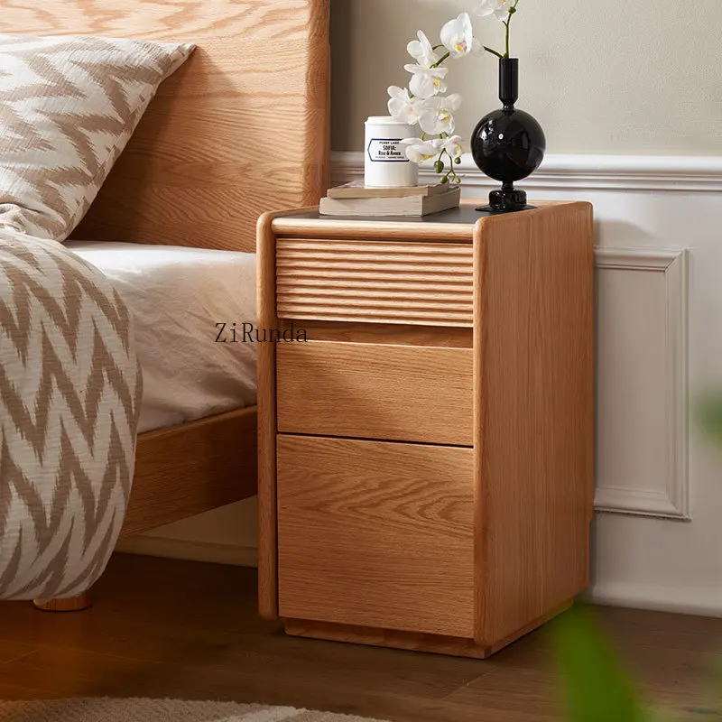 درج تخزين أثاث غرفة النوم طاولة بجانب السرير من الخشب الصلب بأحجام مختلفة طاولة بجانب السرير اختيارية