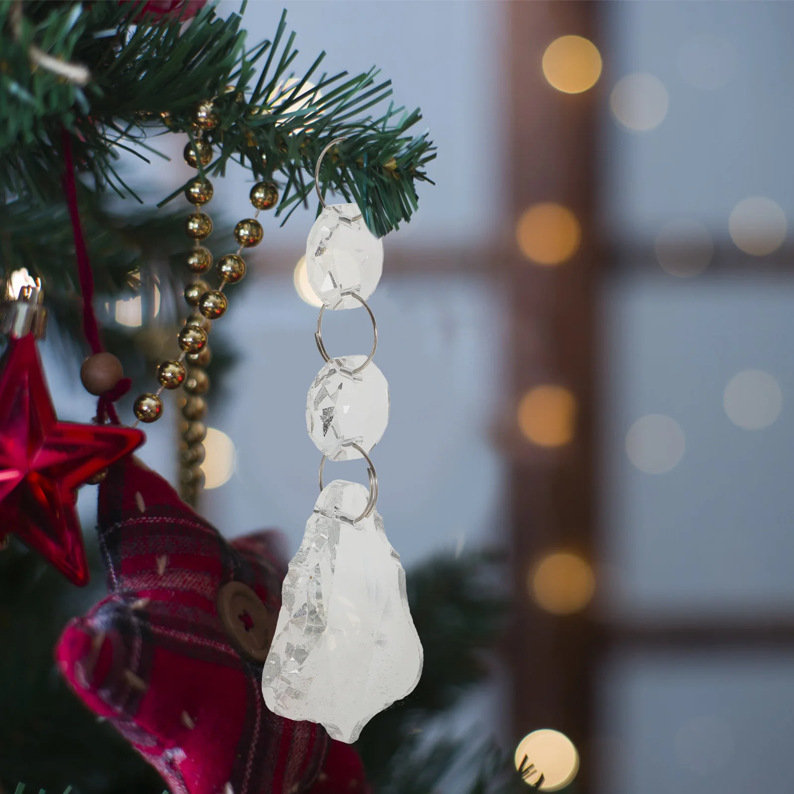 

10Pcs Christmas Hanging Crystal Ornaments Decorative Crystals for Tree Chandelier Window Garden Car Crystal ,Hanging Crystals