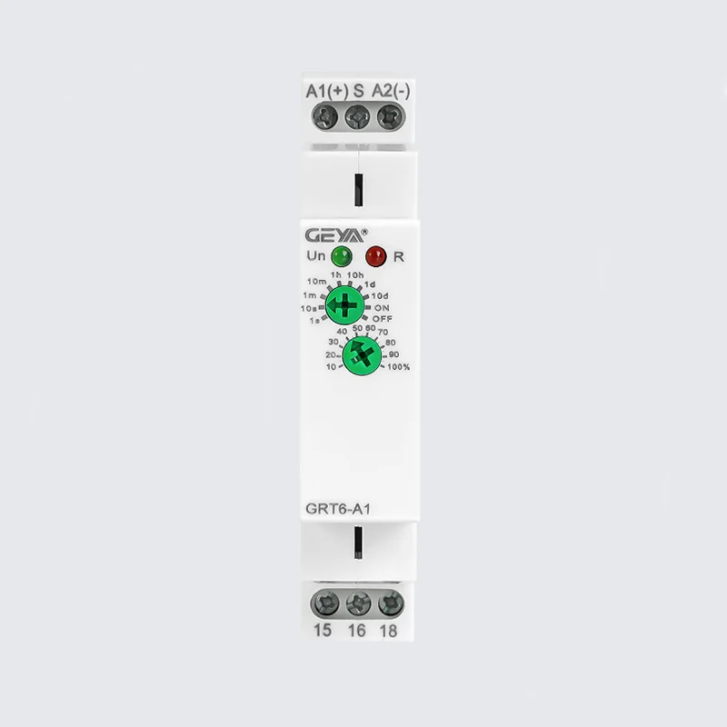 DIN Rail Mount GEYA GRT8-A  GRT6-A1 A2 24V 220V 16A SPDT On Delay Timer Relay Switch Adjustable Time Relay