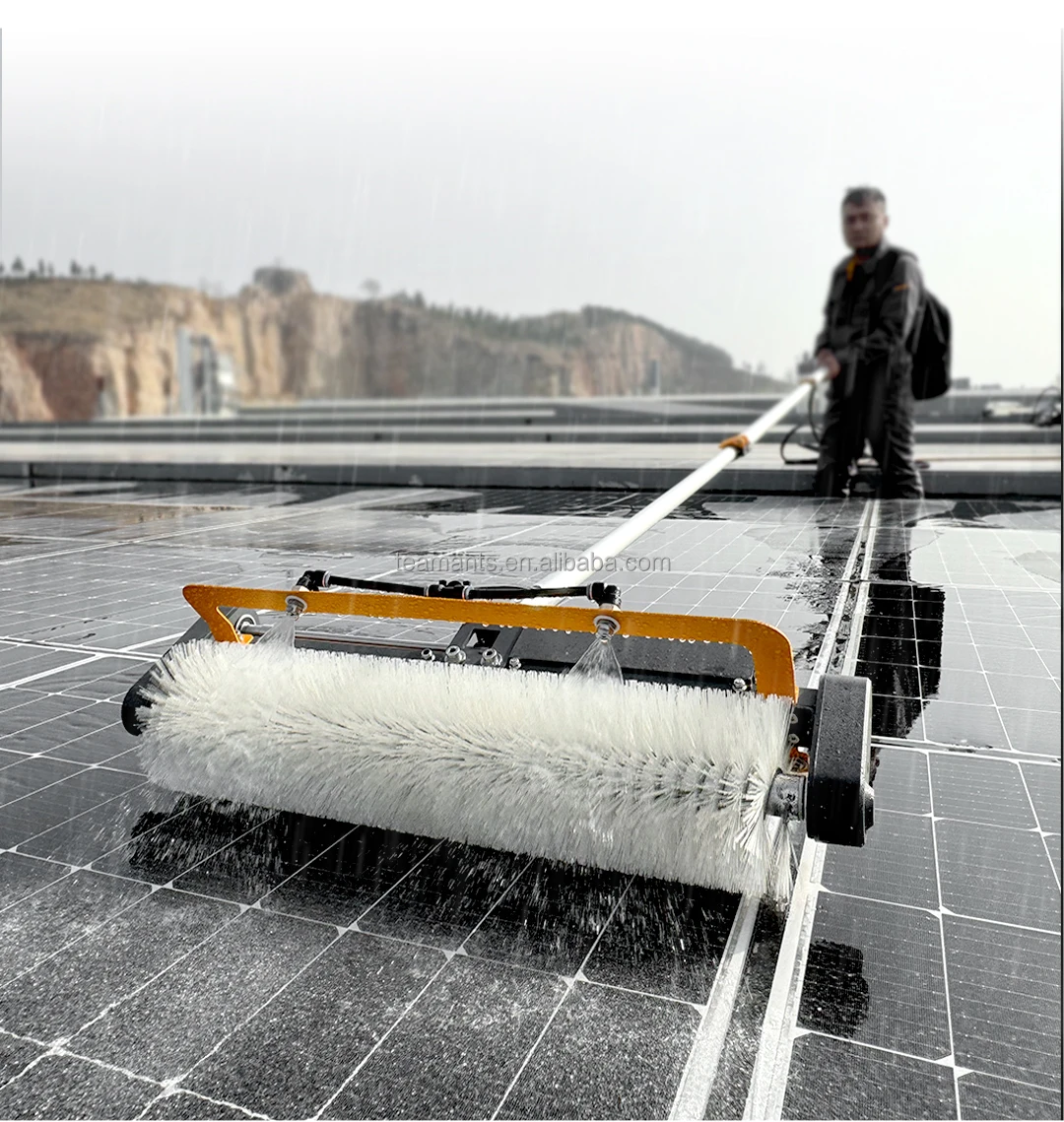 3.5-11.4M Telescopic Long-distance Water Pump Power Pressure Washer For Solar Panel Cleaning Rotating Brush For Hard Reach Place