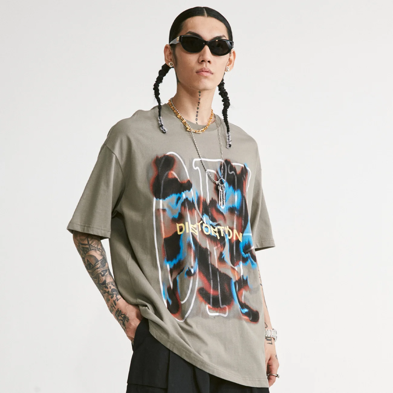 Streetwear 2022SS Harajuku T-Shirt Mens Chaos Graffiti Hip Hop Tshirts Summer Cotton Short Sleeve Shirts Loose Black Tops Tees