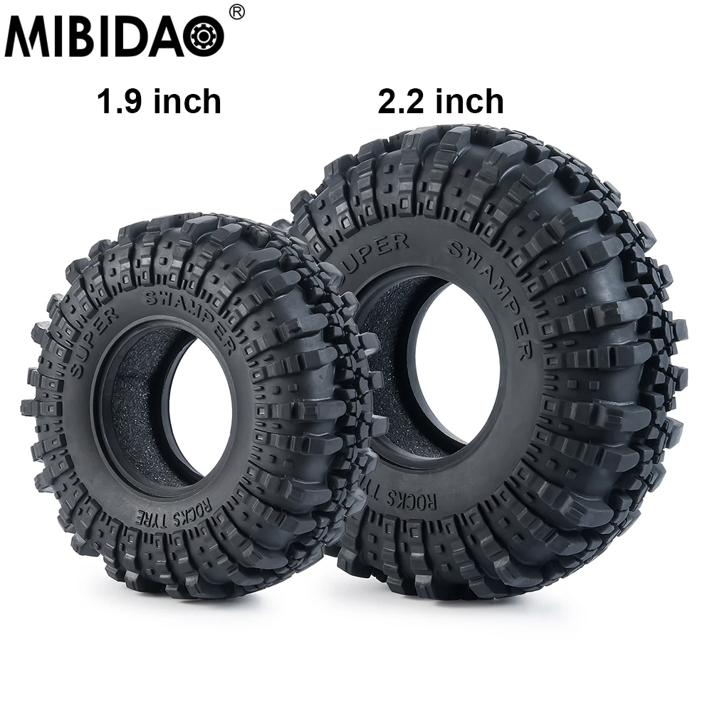 MIBIDAO 1.9 "/2.2" gumowe opony koła opony skalne do 1/10 Axial SCX10 90046 TRX4 D90 D110 RR10 Wraith zdalnie sterowanym samochodowym